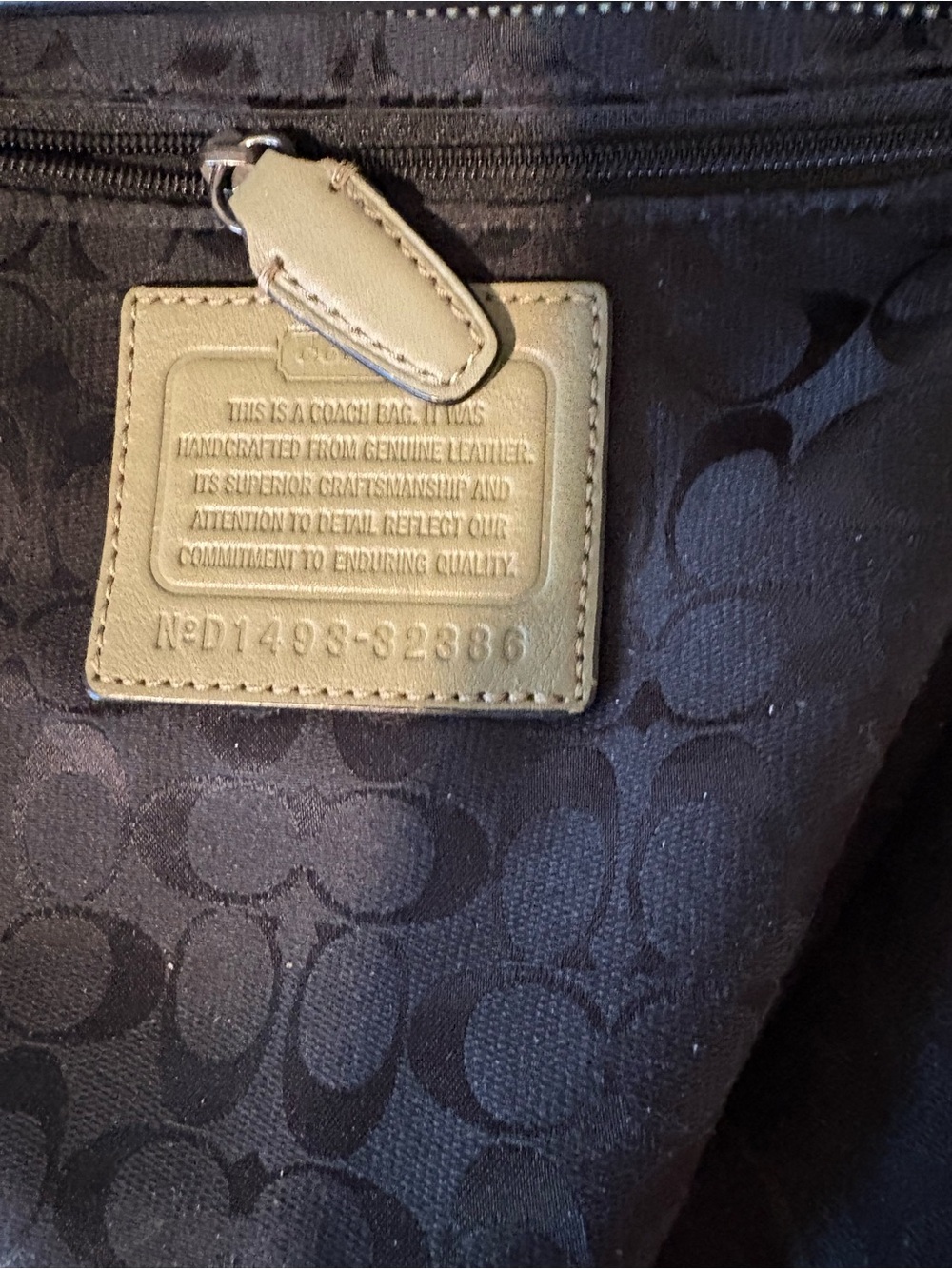 Coach Bleecker Grommets Olive Grey Leather Crossbody Bucket Bag - Picture 11 of 12